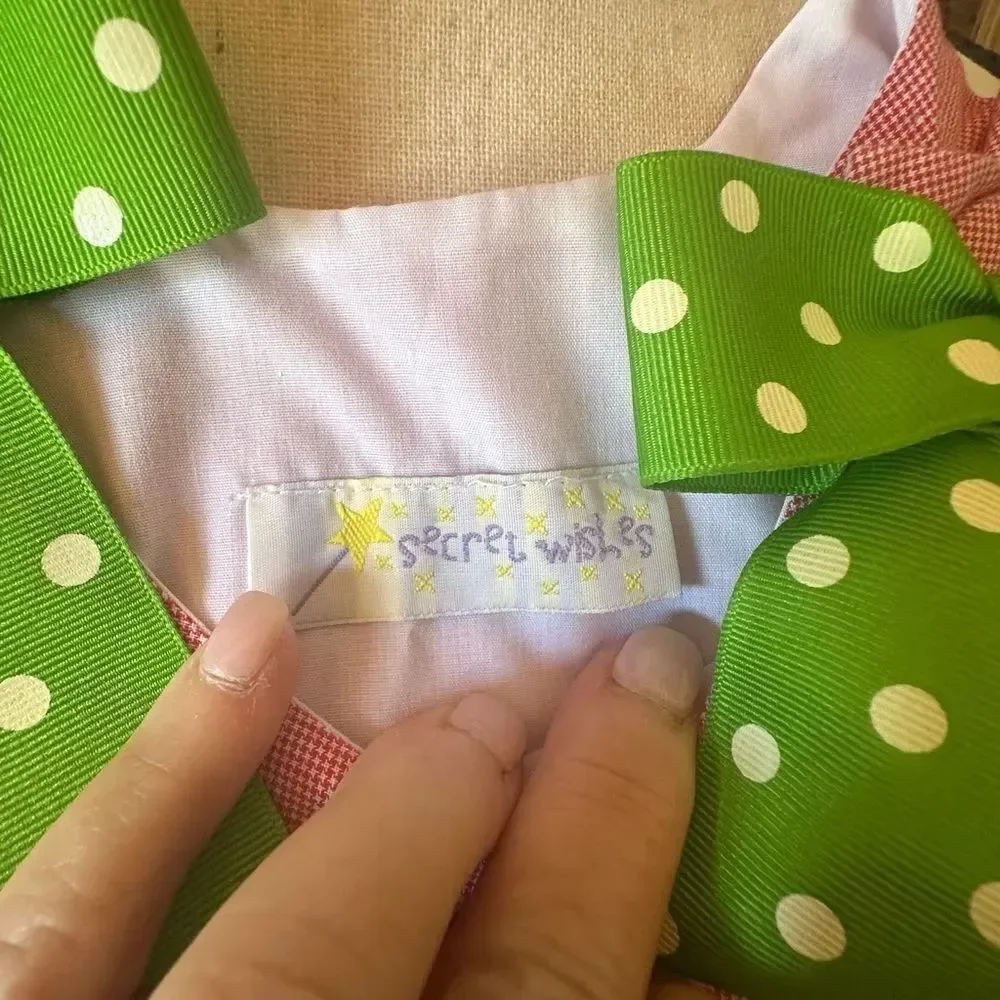 Secret Wishes Pink and Green Polka Dot Kids 2pc outfit